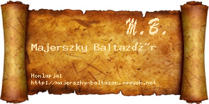 Majerszky Baltazár névjegykártya